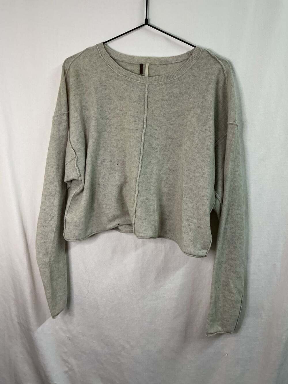 Free People Raw Edge Crop Sweater Size S